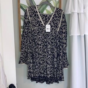 Free People Black Combo Dress